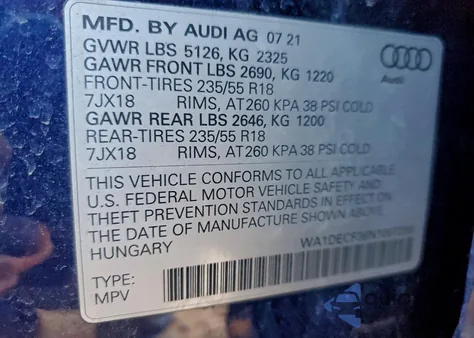 2022 Audi Q3 Premium S Line 45 z USA, uszkodzony, nr VIN WA1DECF36N1007259